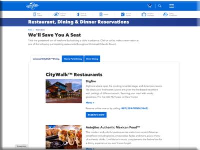 How to Make Dining Reservations at Universal Orlando Resort - Universal